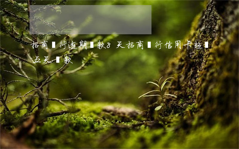 招商銀行逾期還款8天(招商銀行信用卡超過五天還款)