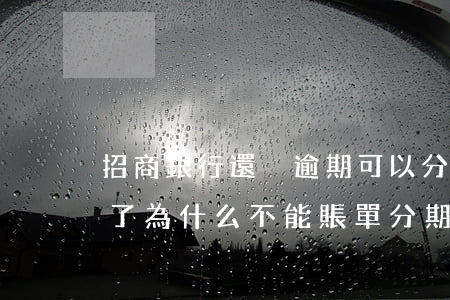 招商銀行還沒逾期可以分期嗎(招商銀行逾期了為什么不能賬單分期了)