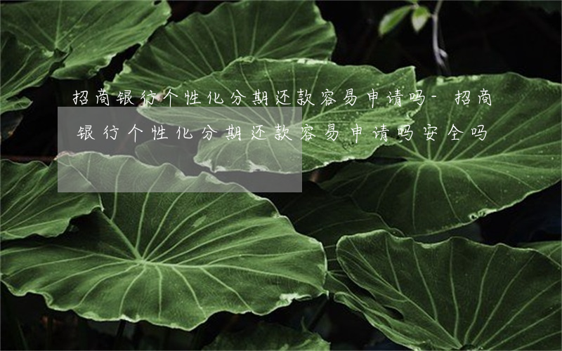 招商银行个性化分期还款容易申请吗-招商银行个性化分期还款容易申请吗安全吗