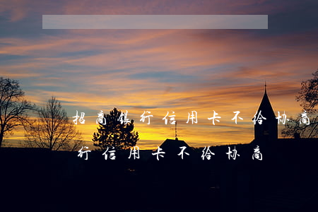 招商银行信用卡不给协商还款怎么办（招商银行信用卡不给协商）