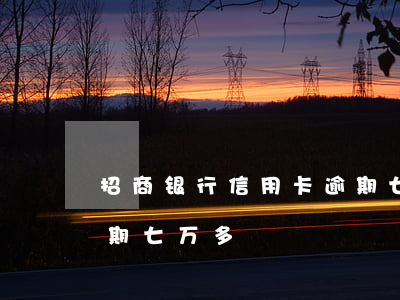 招商银行信用卡逾期七万(招商银行信用卡逾期七万多)
