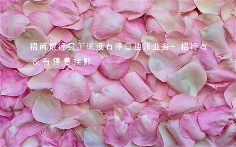 招商银行员工说没有停息挂账业务-招行有没有停息挂账