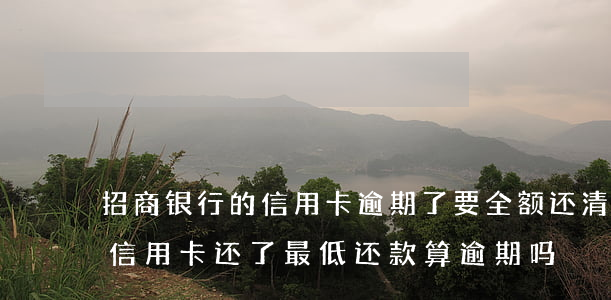 招商银行的信用卡逾期了,要全额还清吗（招商信用卡还了最低还款算逾期吗）