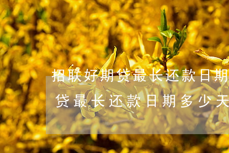 招联好期贷最长还款日期多少天-招联好期贷最长还款日期多少天啊