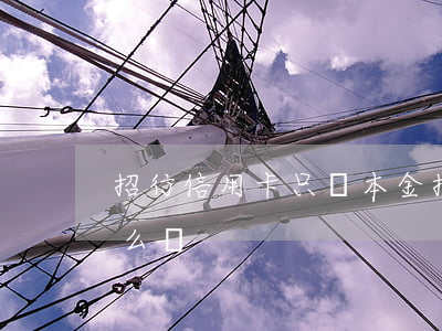 招行信用卡只還本金(招行信用卡只還本金怎么還)