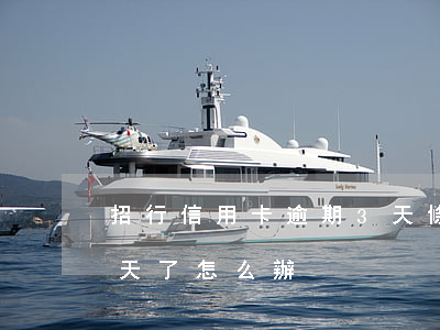 招行信用卡逾期3天條件(招商信用卡逾期幾天了怎么辦)