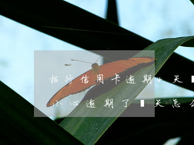 招行信用卡逾期4天補救(招商銀行信用卡不小心逾期了幾天怎么辦)