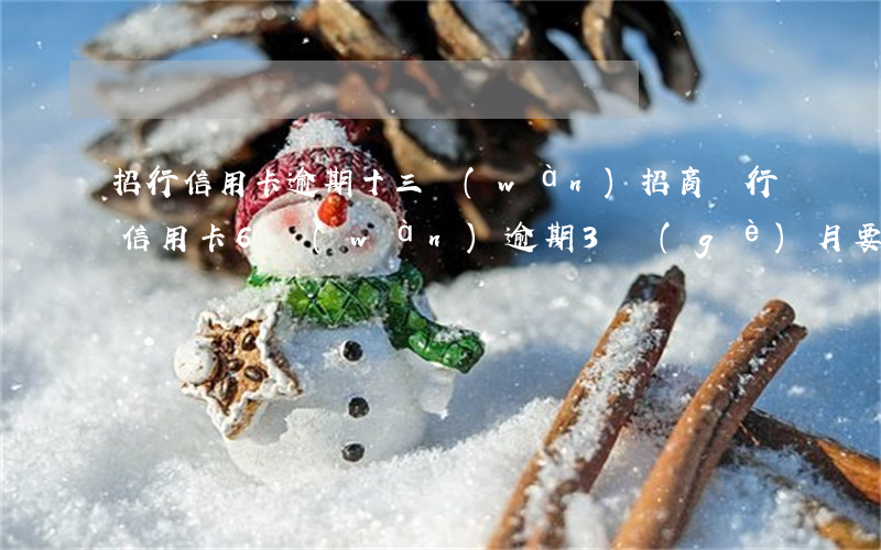招行信用卡逾期十三萬(wàn)(招商銀行信用卡6萬(wàn)逾期3個(gè)月要起訴我怎么辦)