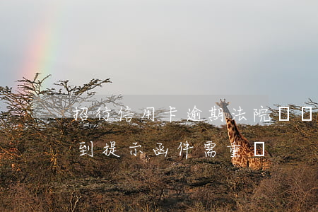 招行信用卡逾期：法院將發(fā)起起訴，收到提示函件需重視
