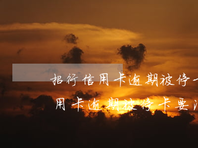 招行信用卡逾期被停卡要注销卡吗-招行信用卡逾期被停卡要注销卡吗怎么办