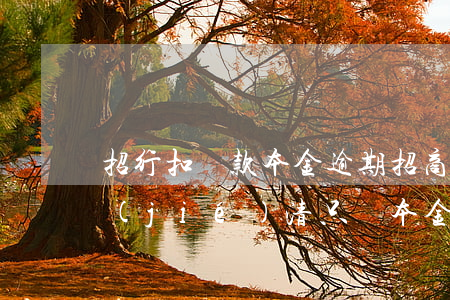 招行扣貸款本金逾期(招商銀行逾期一次性結(jié)清只還本金可以嗎)