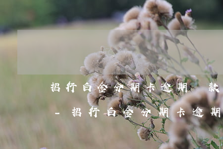 招行白金分期卡逾期還款要等幾天才能刷嗎-招行白金分期卡逾期還款要等幾天才能刷嗎