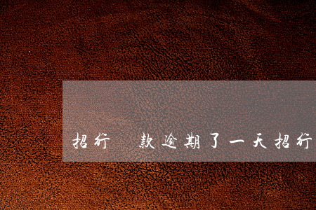招行貸款逾期了一天(招行貸款逾期了一天)