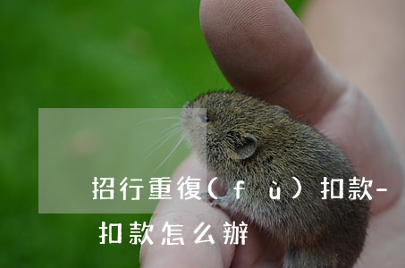 招行重復(fù)扣款-招行重復(fù)扣款怎么辦