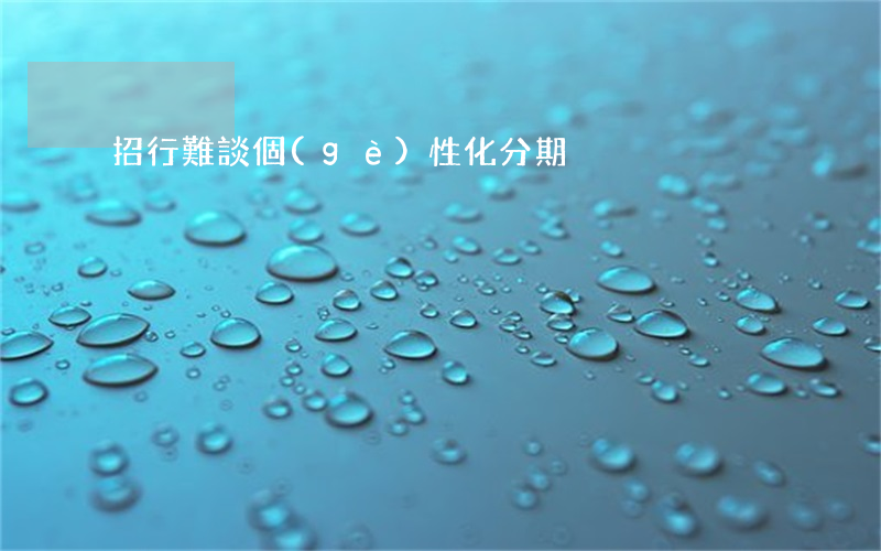 招行難談個(gè)性化分期
