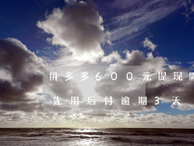 拼多多600元提现需要多少人助力（拼多多先用后付逾期3天）