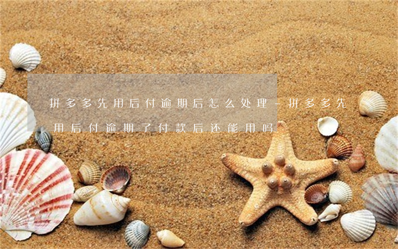 拼多多先用后付逾期后怎么处理-拼多多先用后付逾期了付款后还能用吗