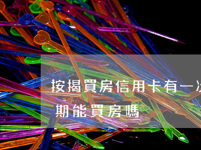 按揭買房信用卡有一次逾期(一兩次信用卡逾期能買房嗎)