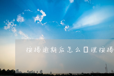 按揭逾期后怎么處理(按揭款逾期怎么辦)