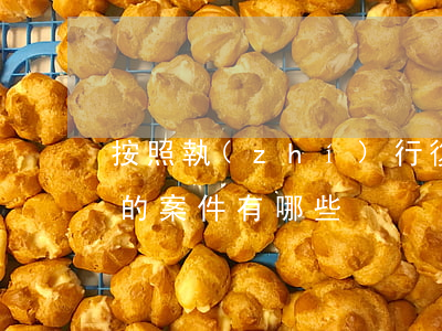 按照執(zhí)行復(fù)議案件立案的案件有哪些
