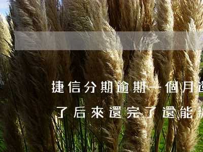 捷信分期逾期一個月還清(捷信分期之前逾期了后來還完了還能辦理么)