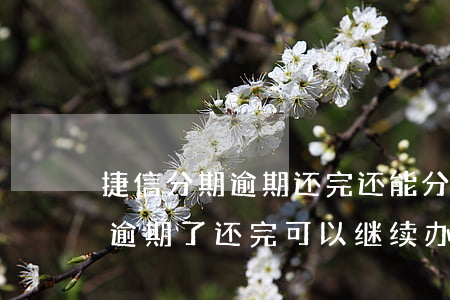 捷信分期逾期还完还能分期ma-捷信分期逾期了还完,可以继续办理分期吗