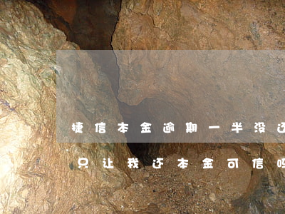 捷信本金逾期一半没还-捷信逾期5年现在只让我还本金可信吗