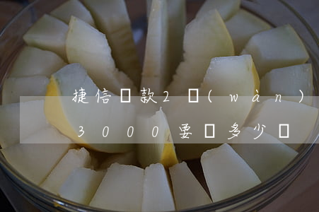 捷信貸款2萬(wàn)要還多少錢(捷信貸3000要還多少錢)
