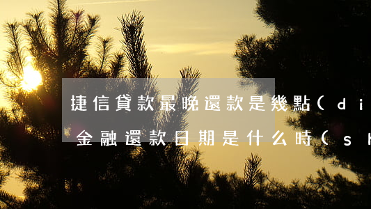 捷信貸款最晚還款是幾點(diǎn)(捷信金融還款日期是什么時(shí)候)