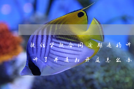 捷信贷款合同逾期违约诉讼 捷信贷款逾期起诉了并通知开庭怎么办