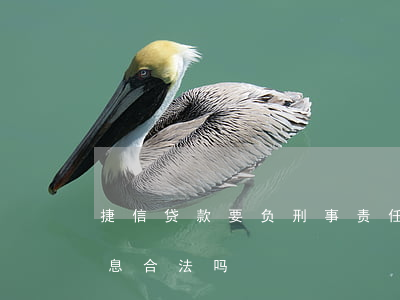 捷信贷款要负刑事责任吗(捷信贷款合法吗,利息合法吗)