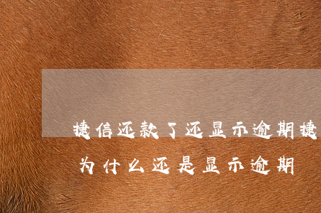 捷信还款了还显示逾期(捷信金融已经还款了 为什么还是显示逾期)