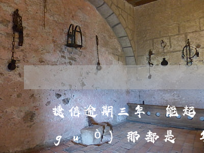 捷信逾期三年還能起訴嗎(捷信以前逾期過(guò)那都是兩年的事了現(xiàn)在還能貸款嗎)