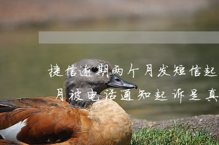 捷信逾期两个月发短信起诉-捷信逾期八个月被电话通知起诉是真的吗?
