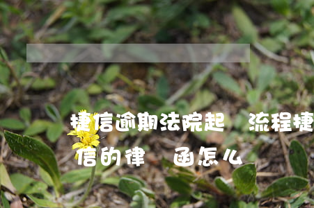 捷信逾期法院起訴流程(捷信逾期了收到了捷信的律師函怎么辦)