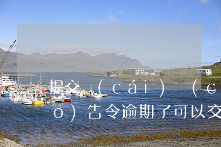 提交財(cái)產(chǎn)報(bào)告令逾期了可以交嗎-提交財(cái)產(chǎn)報(bào)告令逾期了可以交嗎?