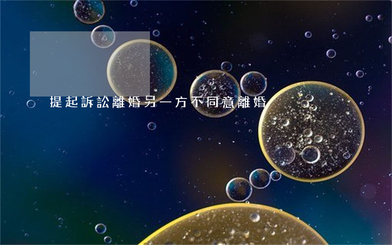 提起訴訟離婚 另一方不同意離婚