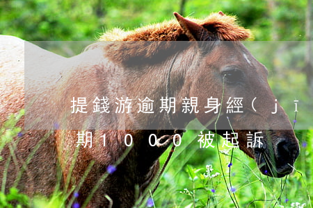 提錢游逾期親身經(jīng)歷（提錢游逾期1000被起訴）