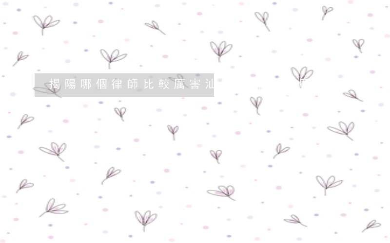 揭陽哪個律師比較厲害(汕尾律師誰最厲害)