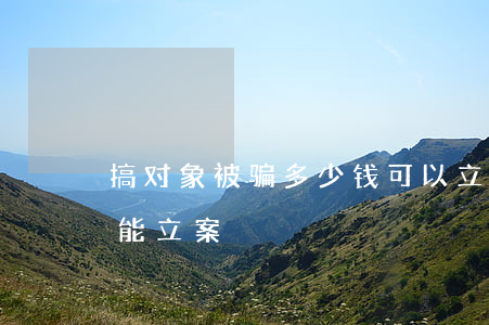 搞对象被骗多少钱可以立案(要被骗多少钱才能立案)