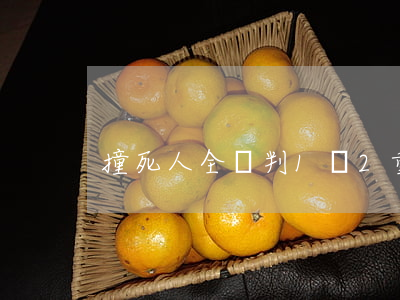撞死人全責判1緩2重嗎