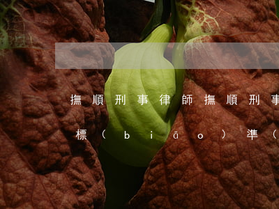 撫順刑事律師(撫順刑事律師收費(fèi)標(biāo)準(zhǔn),刑事律師如何收費(fèi)?)