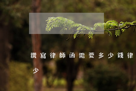 撰寫律師函需要多少錢(律師寫申請書費用多少)