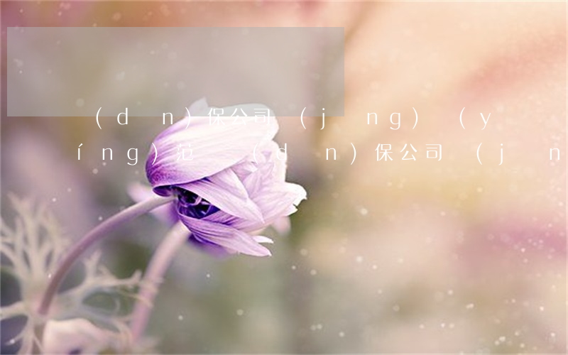 擔(dān)保公司經(jīng)營(yíng)范圍(擔(dān)保公司經(jīng)營(yíng)范圍)