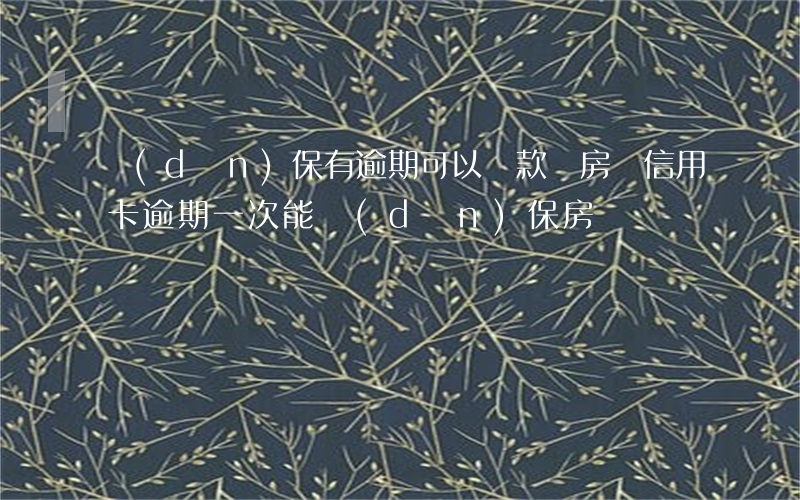 擔(dān)保有逾期可以貸款買房嗎（信用卡逾期一次能擔(dān)保房貸嗎）
