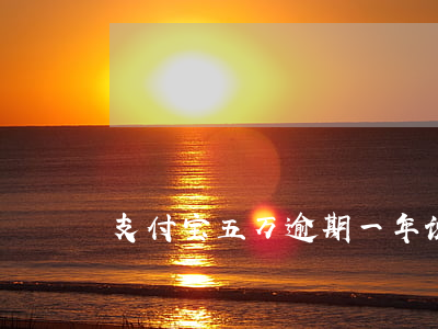 支付宝五万逾期一年说要起诉我