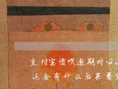 支付宝借呗逾期对公还款(支付宝借呗逾期不还会有什么后果?看完这些后)