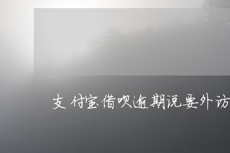 支付宝借呗逾期说要外访-借呗逾期来访