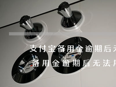 支付宝备用金逾期后无法用的图片-支付宝备用金逾期后无法用的图片怎么办