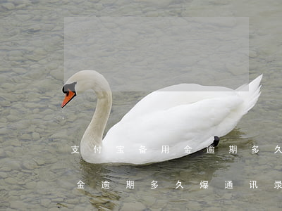 支付宝备用金逾期多久爆通讯录（支付宝备用金逾期多久爆通讯录）